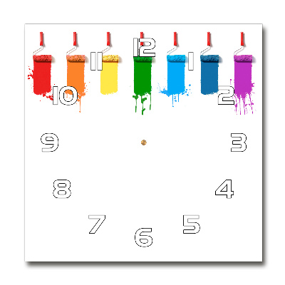 Wanduhr modern quadratisch Farbrollen