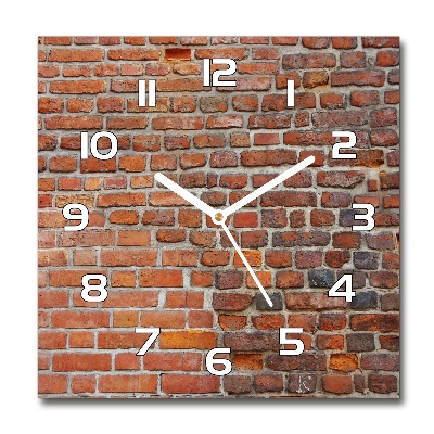 Wanduhr modern quadratisch Ziegelmauer