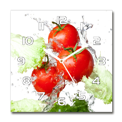 Wanduhr quadratisch Tomaten und Salat