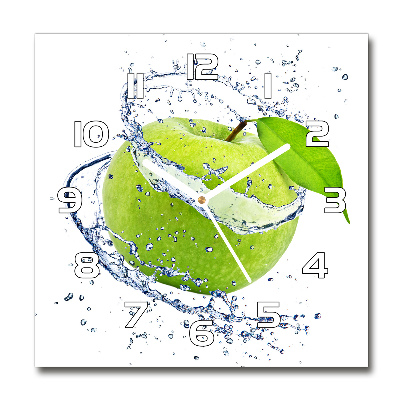 Wanduhr modern quadratisch Grüner Apfel