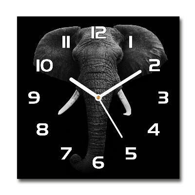 Wanduhr modern quadratisch Afrikanischer Elefant