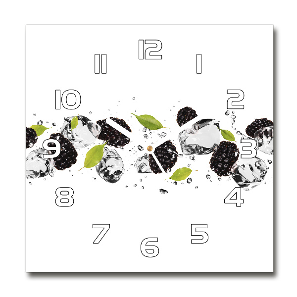 Wanduhr modern quadratisch Kirschen und Wasser