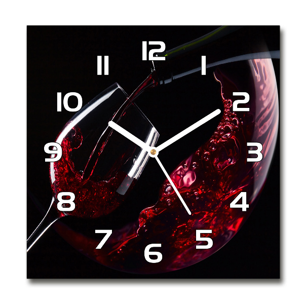 Wanduhr modern quadratisch Rotwein