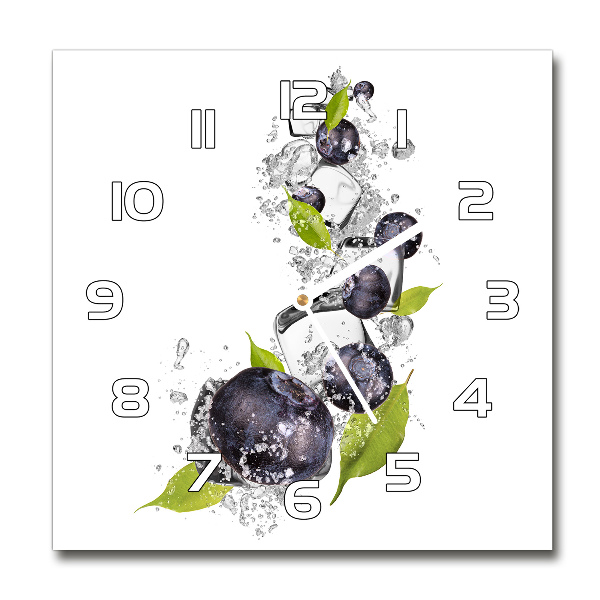 Wanduhr quadratisch Beeren mit Eis