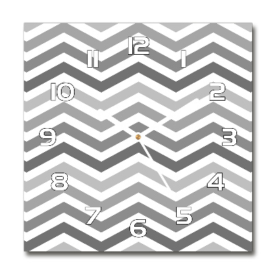 Wanduhr quadratisch Graue Zickzacklinien