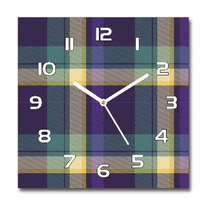 Wanduhr modern quadratisch Karierte Textur