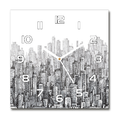 Wanduhr quadratisch Wolkenkratzer