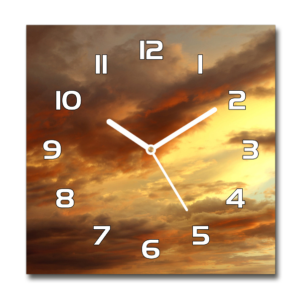 Wanduhr modern quadratisch Sonnenaufgang