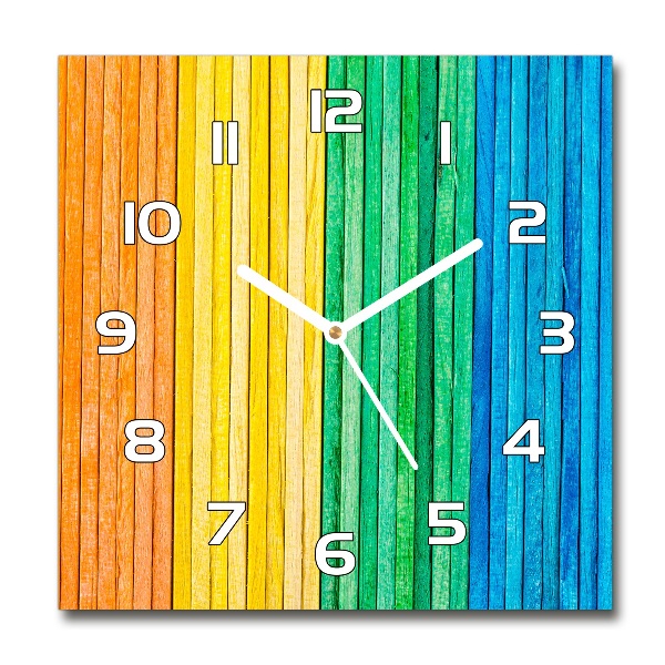 Wanduhr quadratisch Bunte Streifen