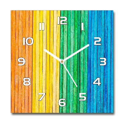 Wanduhr quadratisch Bunte Streifen