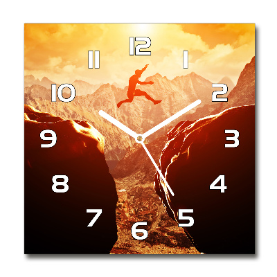 Wanduhr quadratisch Spring über den Abgrund