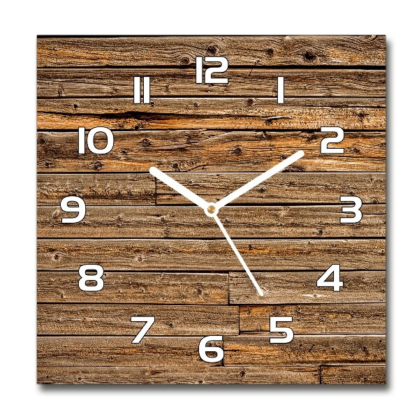 Wanduhr modern quadratisch Holzwand