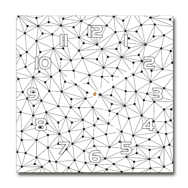 Wanduhr modern quadratisch Linien und Kreise