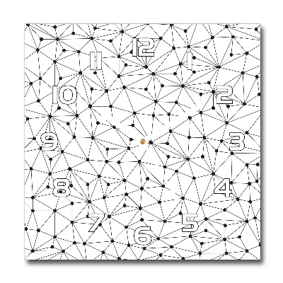 Wanduhr modern quadratisch Linien und Kreise