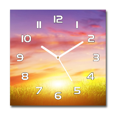 Wanduhr modern quadratisch Sonnenuntergang