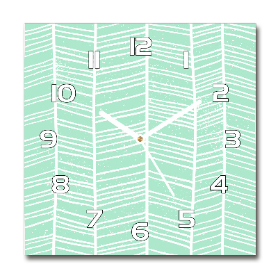 Wanduhr modern quadratisch Fischgrätmuster