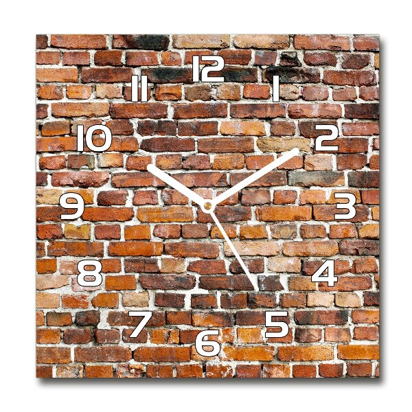 Wanduhr modern quadratisch Ziegelmauer