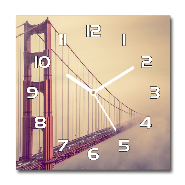 Wanduhr quadratisch San Francisco Brücke