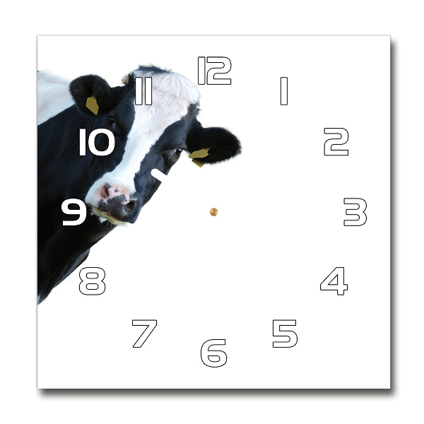 Wanduhr modern quadratisch Kuh