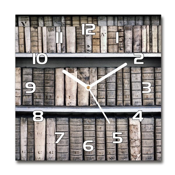 Wanduhr quadratisch Bücherregal