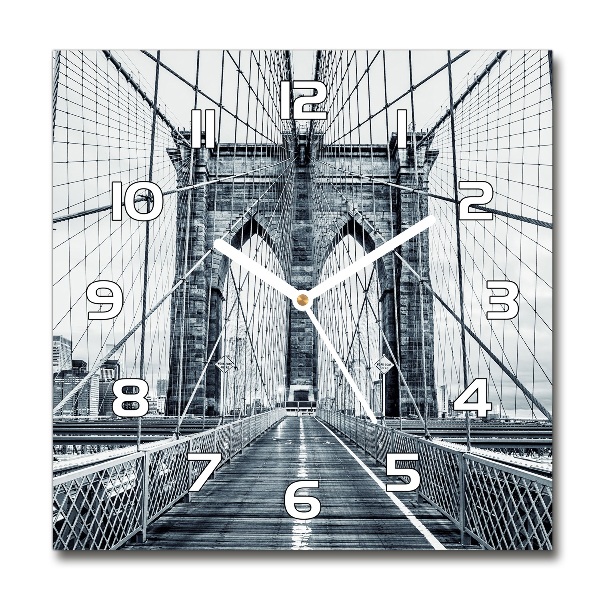 Wanduhr modern quadratisch Brooklyn Bridge
