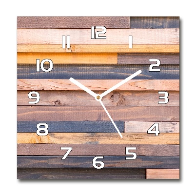 Wanduhr quadratisch Holzwand