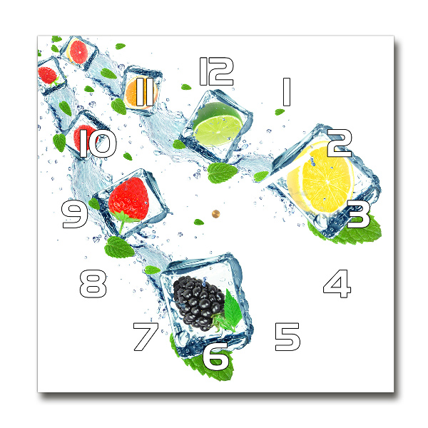 Wanduhr modern quadratisch Fruchtwürfel