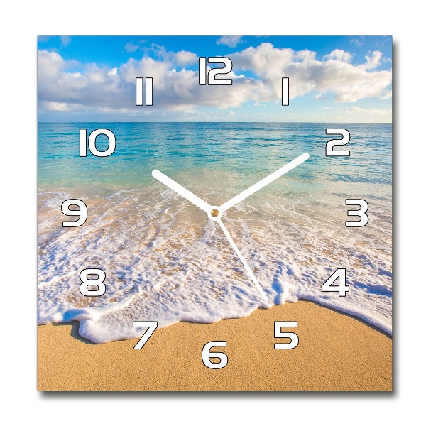 Wanduhr quadratisch Hawaiianischer Strand