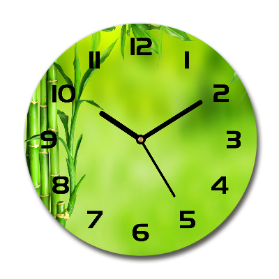 Wanduhr rund Bambus