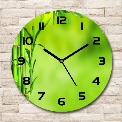 Wanduhr rund Bambus