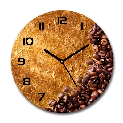 Wanduhr rund Kaffeebohnen