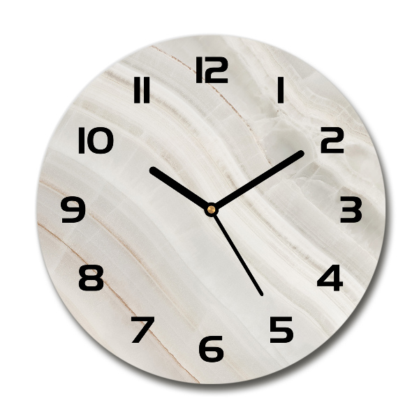 Wanduhr glas rund Marmorstruktur