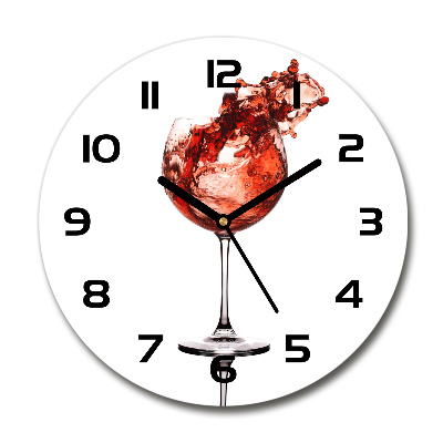 Wanduhr rund Ein Glas Wein