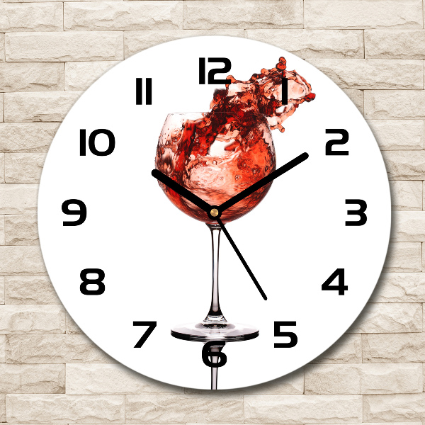 Wanduhr rund Ein Glas Wein