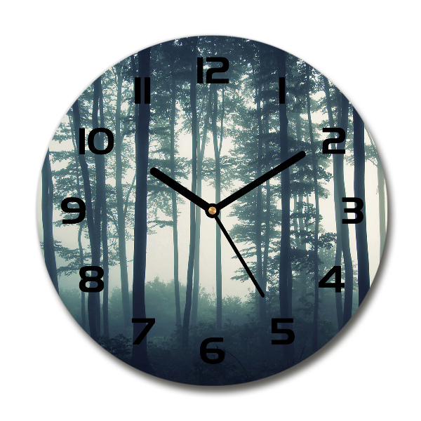Wanduhr glas rund Nebel im Wald