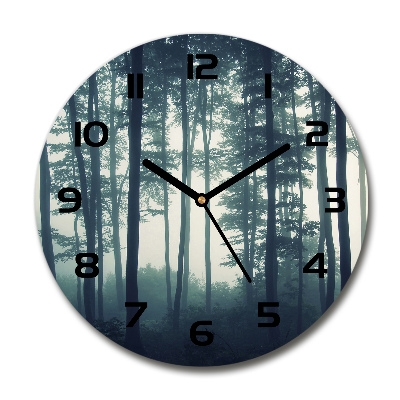 Wanduhr glas rund Nebel im Wald