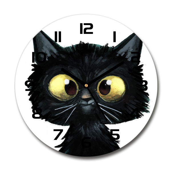 Wanduhr rund Katzenillustration