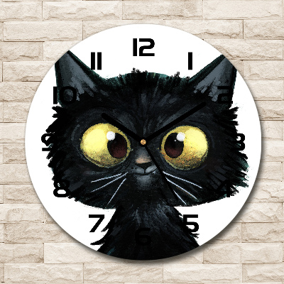 Wanduhr rund Katzenillustration