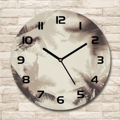 Wanduhr glas rund Palmen