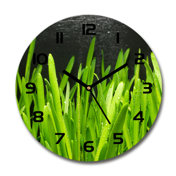 Wanduhr rund Gras
