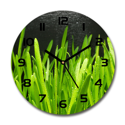 Wanduhr rund Gras