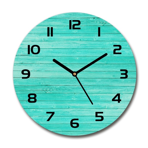 Wanduhr glas rund Grüne Bretter