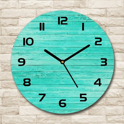 Wanduhr glas rund Grüne Bretter