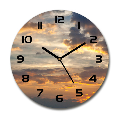 Wanduhr rund Sonnenuntergang