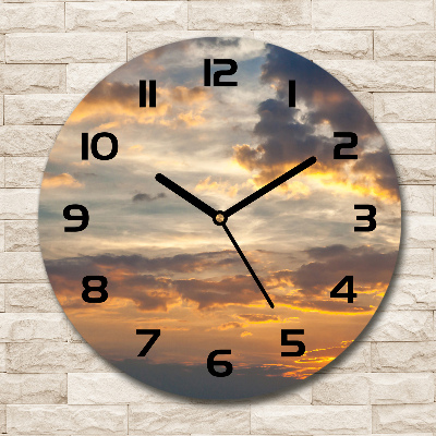 Wanduhr rund Sonnenuntergang