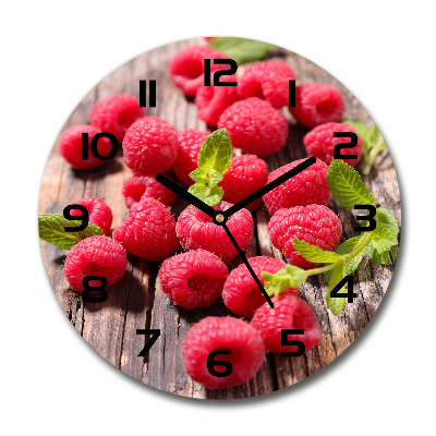 Wanduhr rund Himbeeren