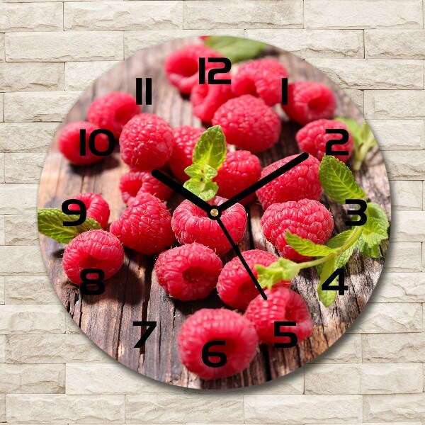 Wanduhr rund Himbeeren