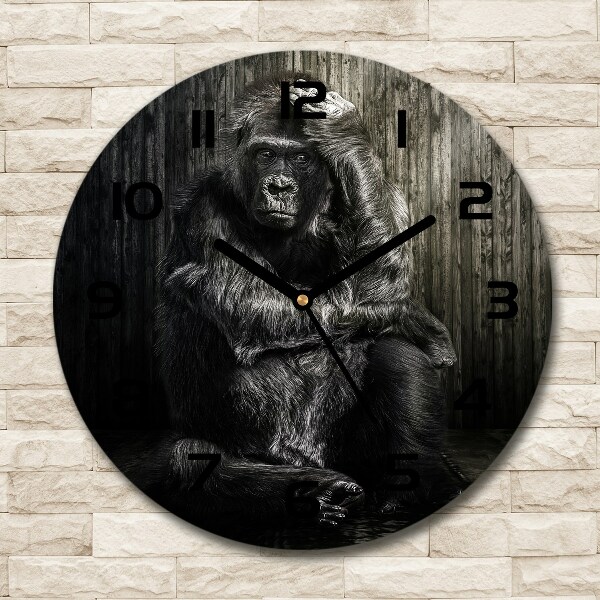 Wanduhr glas rund Gorilla