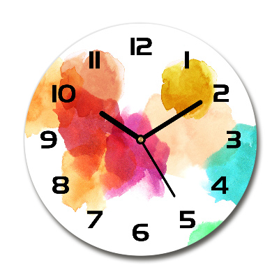 Wanduhr rund Bunte Flecken
