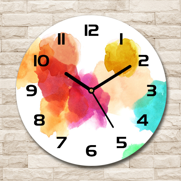 Wanduhr rund Bunte Flecken